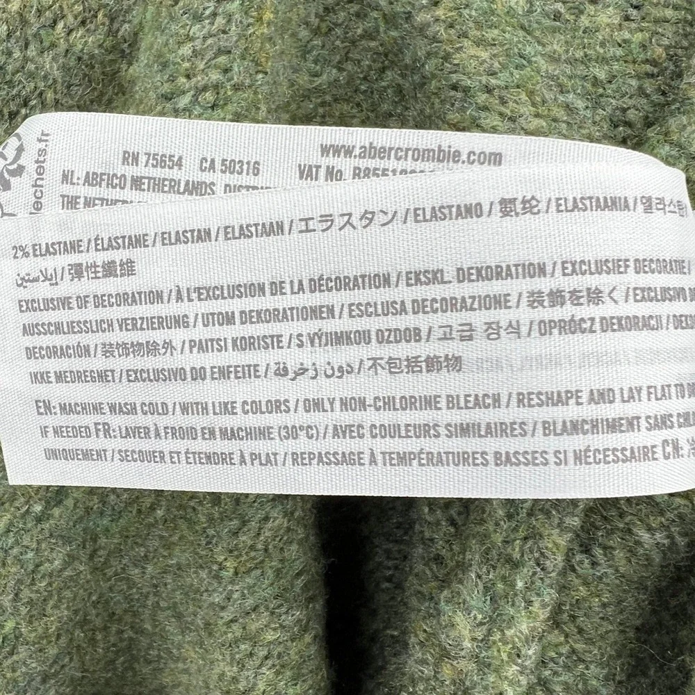 Abercrombie Fitch Womens Knit Tunic Sweater Dress M Olive Preppy Cozy Minimalist